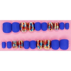 In The Name of Blue Short Matte Press On Nails